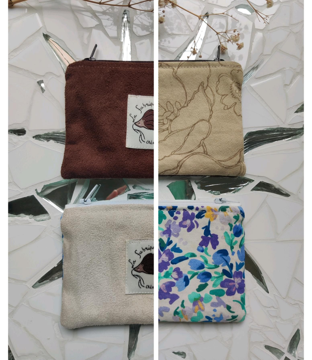 Petite pochette / porte monnaie &quot;marron/beige&quot;