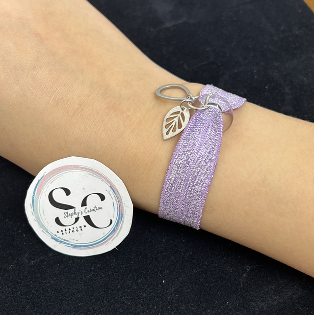 🌟 Bracelet ruban élastique - Lilas