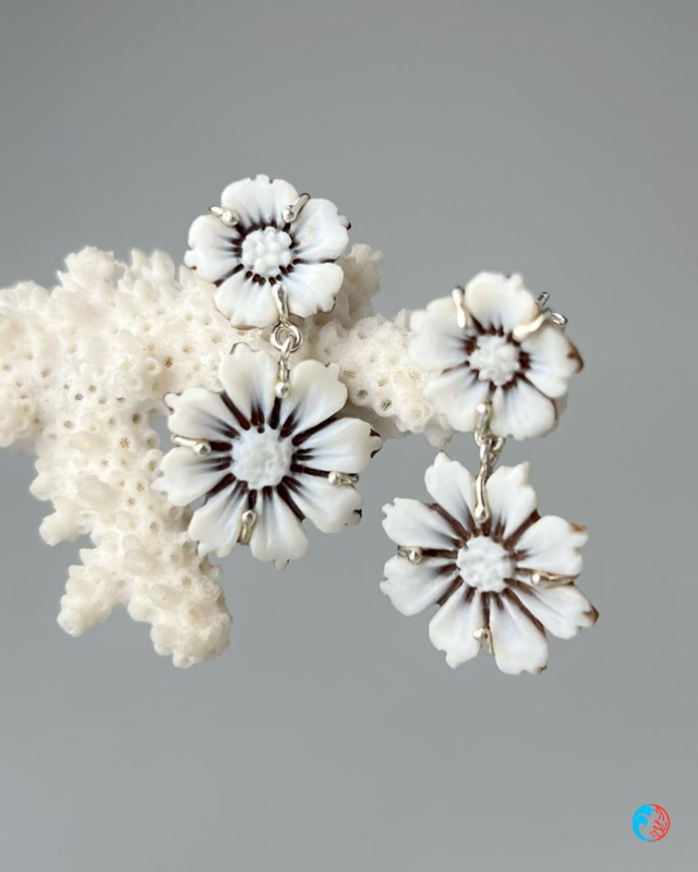 Orecchini Fiori di Positano In Cammeo