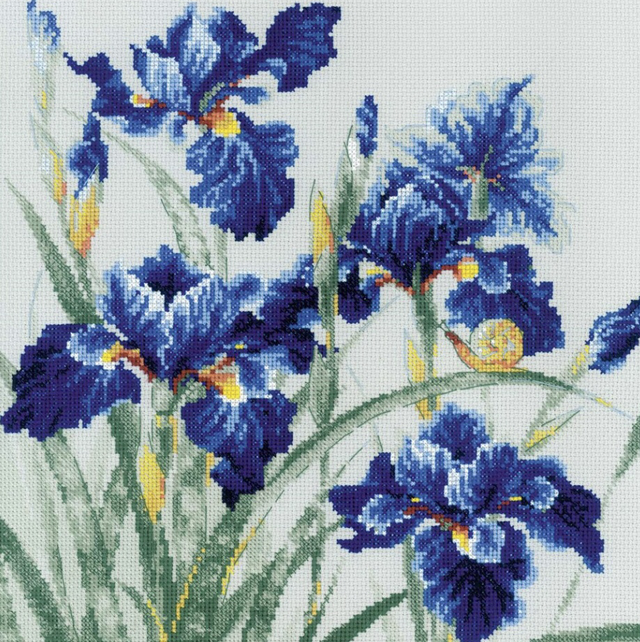 RIOLIS Blue Irises Counted Cross Stitch Kit