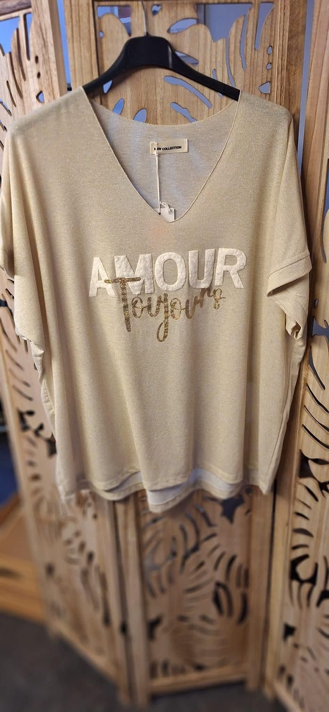 Tee shirt doré amour