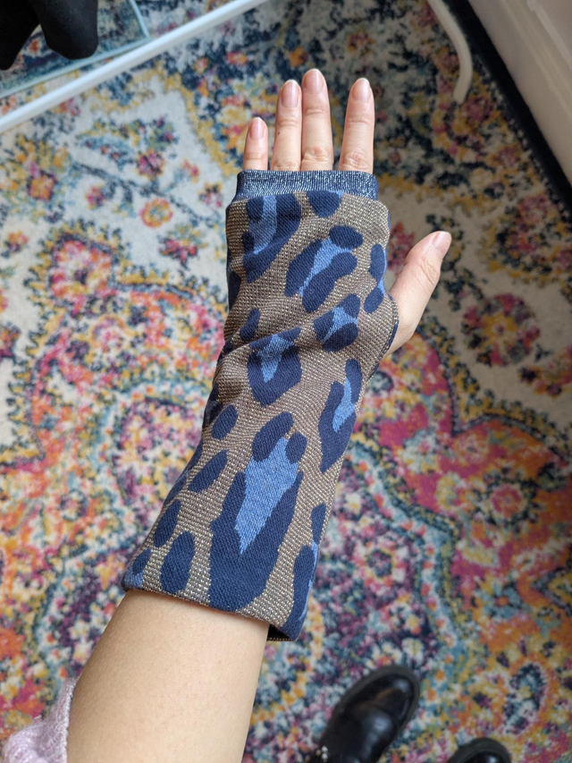 Mitaines Leopard Bleu Irisées 