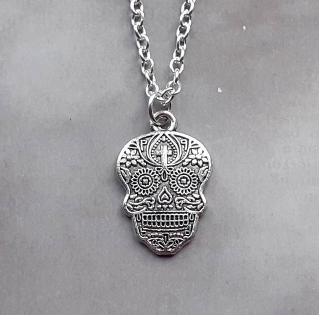 Small Sugar Skull Necklace 