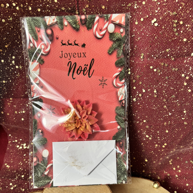 Carte de Noël parfumée "Bougie Fleur de Noël"