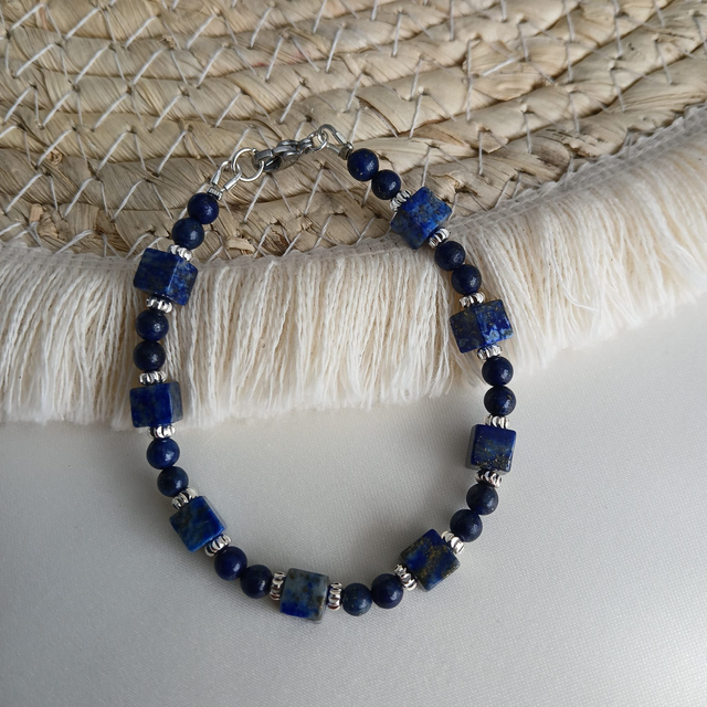 Dames armband Lapis Lazuli - rvs met sluiting (1.301)