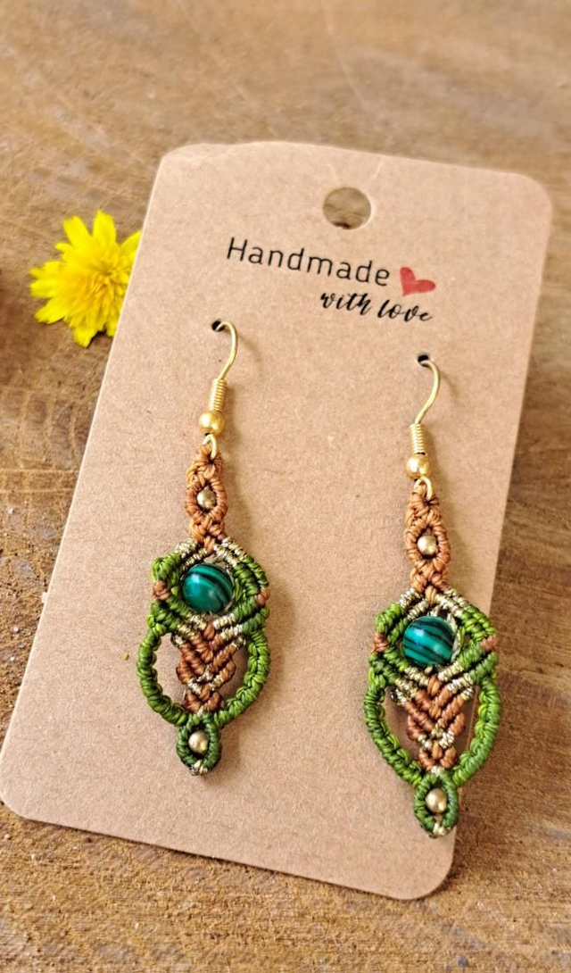 Boucles d'oreilles micro-macramé 