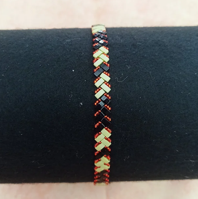 Bracelet half tilas vert et marron 