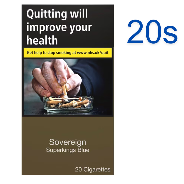 Sovereign Blue  Super Kings Cigarettes, 20s (1)