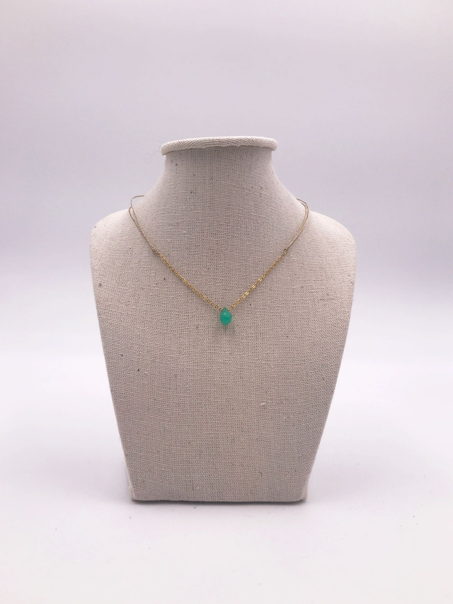 Collier &quot;Solitaire&quot; chysoprase