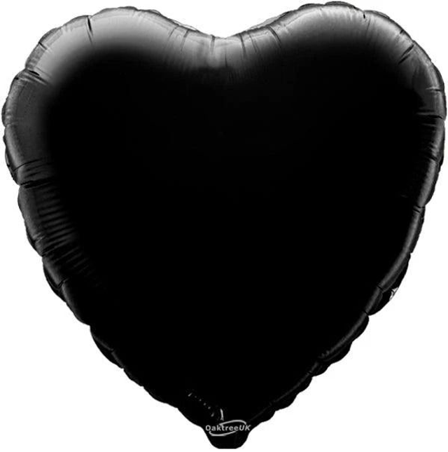 18" BLACK HEART PACKAGED FOIL