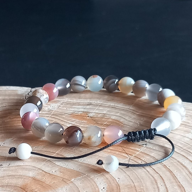 Bracelet ajustable en Agate Botswana