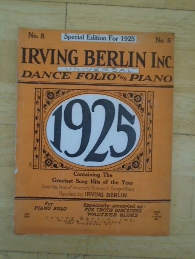 Irving Berlin 1925 Universal Dance Folio for Piano No 8