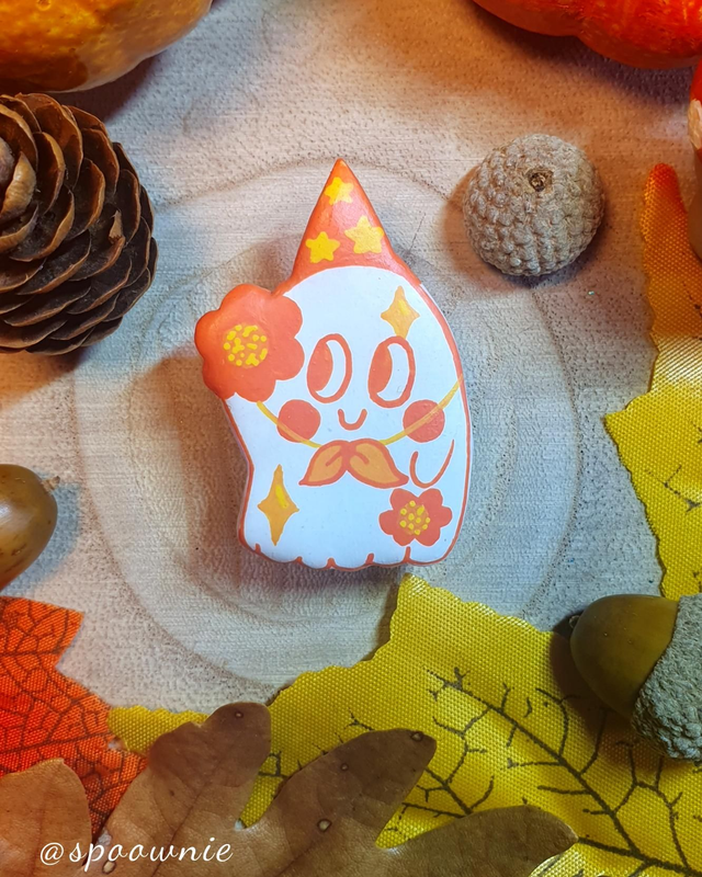 Pins Fantôme en Fête orange 