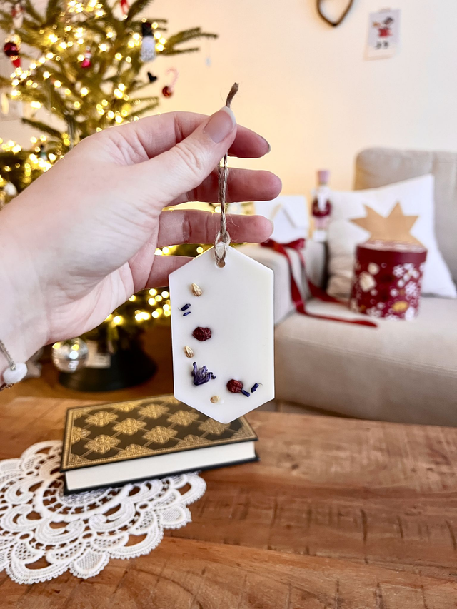 🎄 Suspension parfumée Edelweiss - 2 en 1