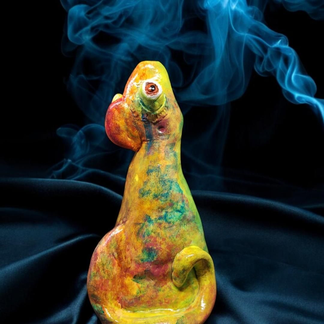 Suitsukekippo Kameleontti / Incense burner Chameleon