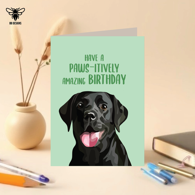 Black Labrador - Birthday Card