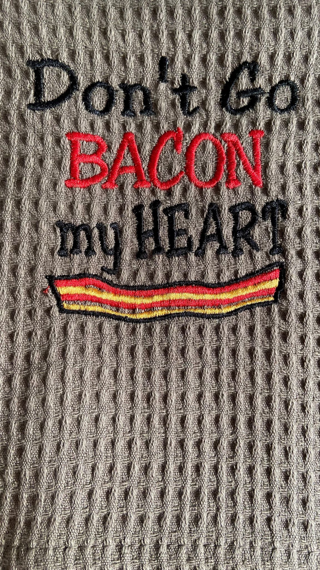 Novelty Tea Towel Set - Don't go Bacon My Heart / I Couldn't if I Fried