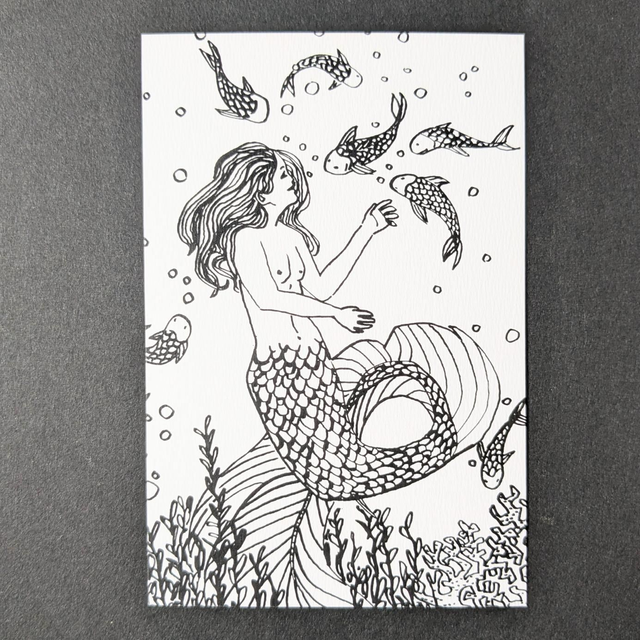 Sirène noir et blanc 