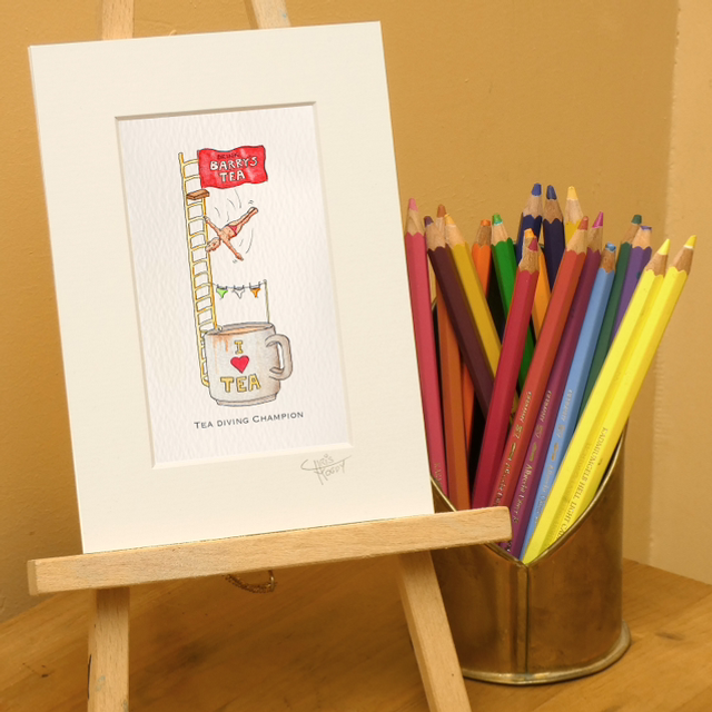 Tea Diver Man Unframed