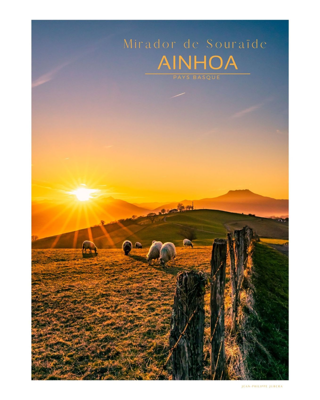 Affiche Photo Coucher de soleil au Pays Basque
