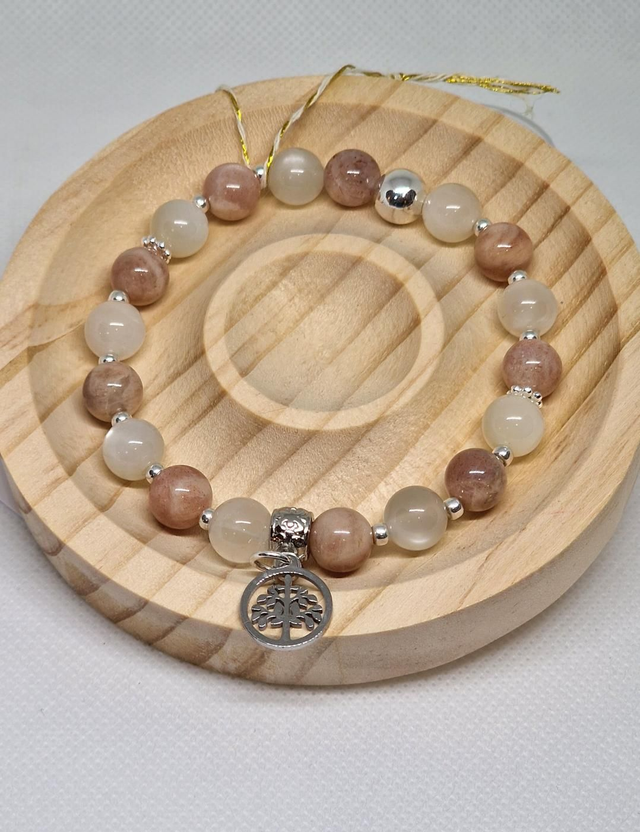 Bracelet Pierre de lune multicolore en 0,8 cm