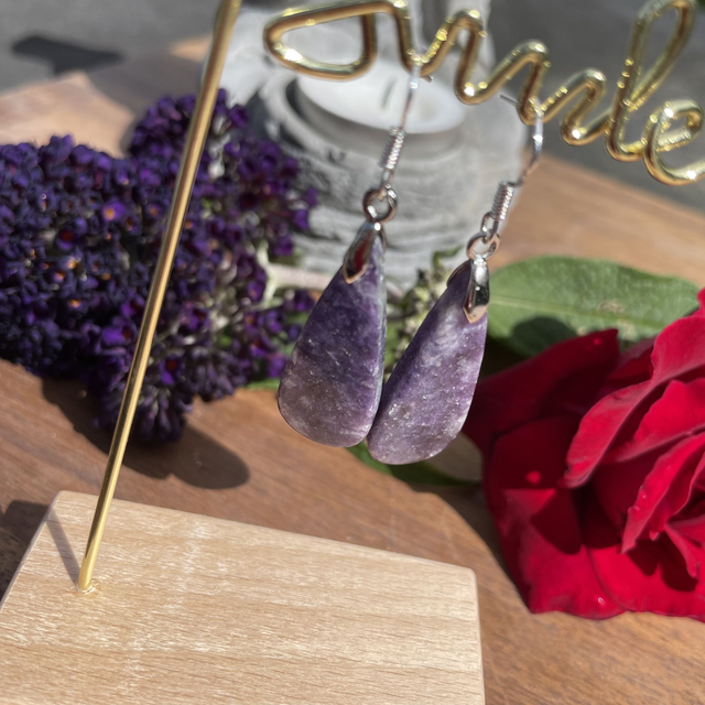 🧚♀️Boucles d'oreilles LEPIDOLITE