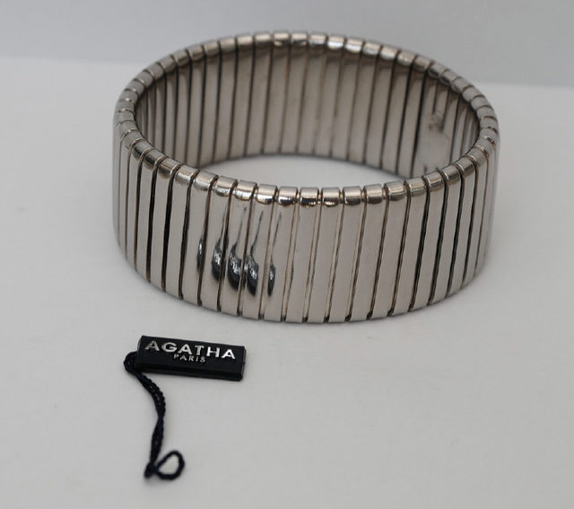 Bracelet serpentine (gros modèle) argent Vintage Agatha  (collector) 