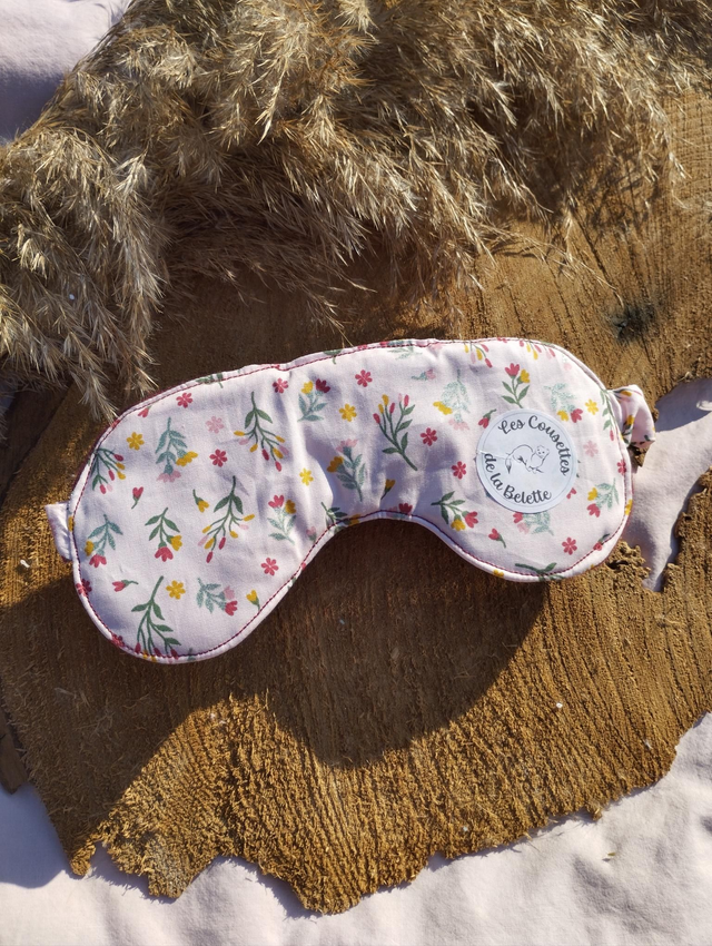 Masque de nuit pour Femme - motif fleurs à paillettes