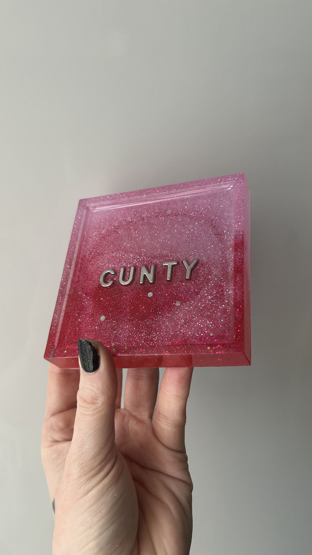 Trinket Tray/Coaster - Naughty & Spicy Slogan Square Trinket Trays or Coasters - Various Designs & Custom