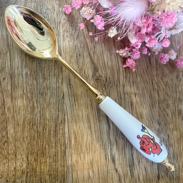 Cuillère animaux porcelaine