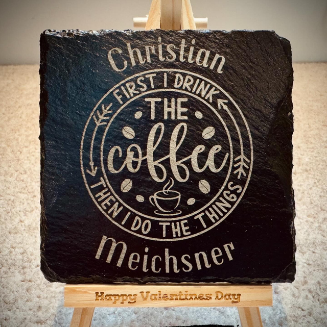 Engraved slate coasters black