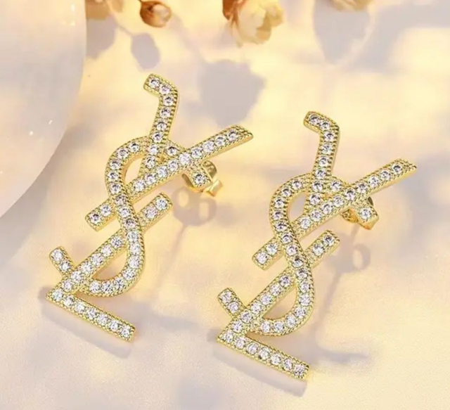 Boucles d'oreilles YSL  avec strass
