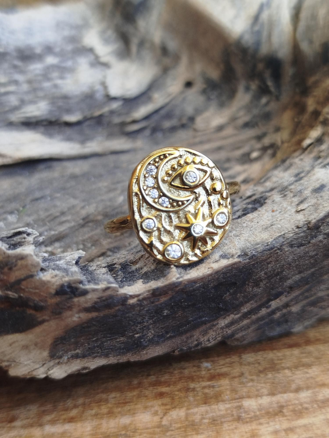 Bague lune et oeil