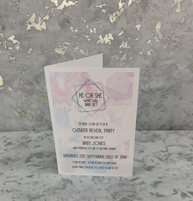 Gender reveal invitations 