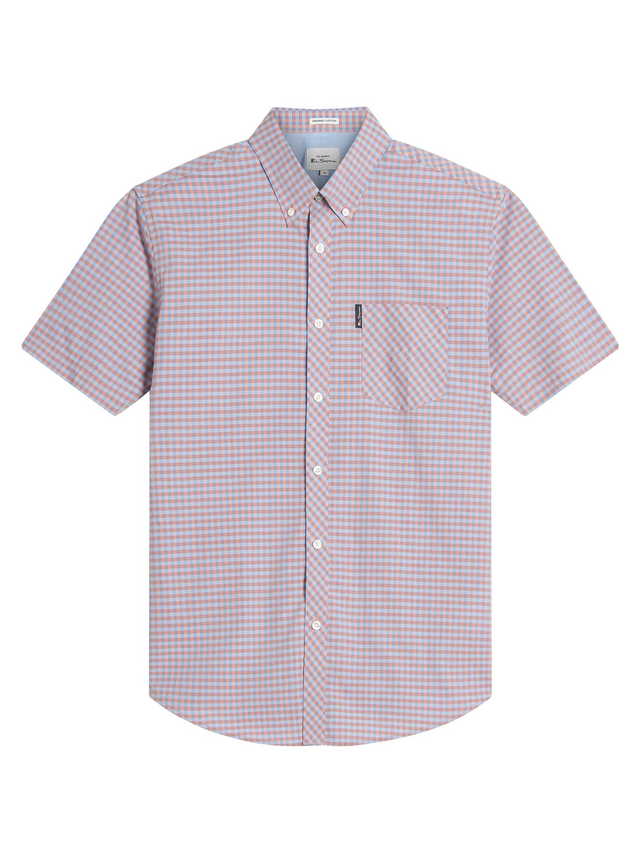 Ben Sherman 1012491 Short Sleeve Gingham Shirt - Light Pink