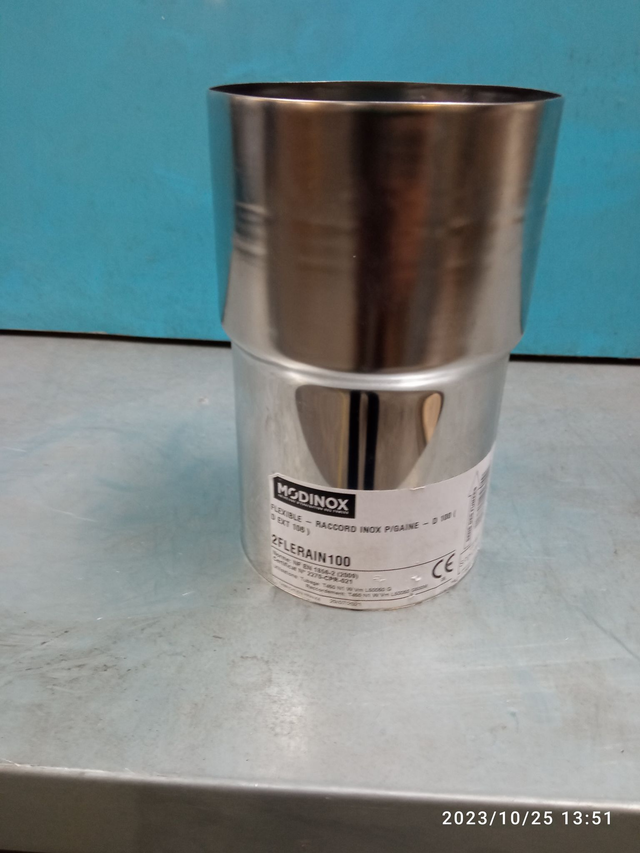 Raccord INOX pour gaine D100106 - 2FLERAIN100 