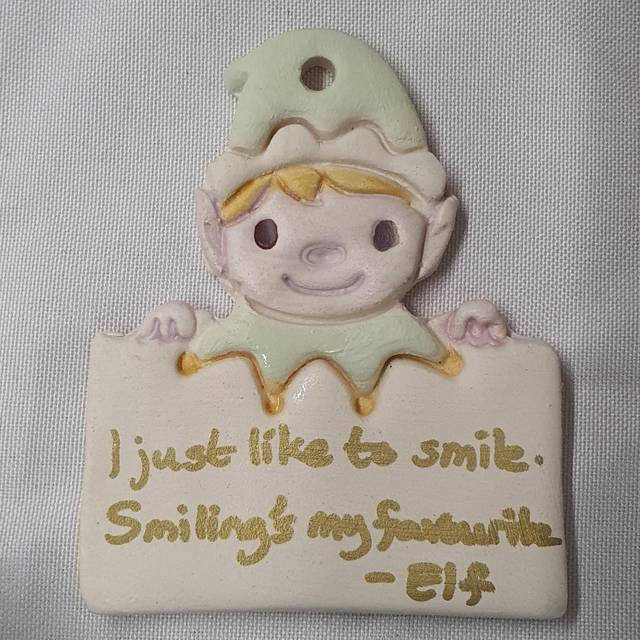 Elf ceramic decoration with quote