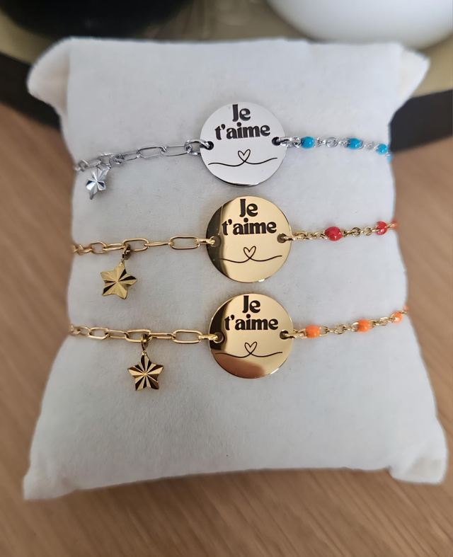 Bracelet chaîne &quot;je t&#039;aime &quot;