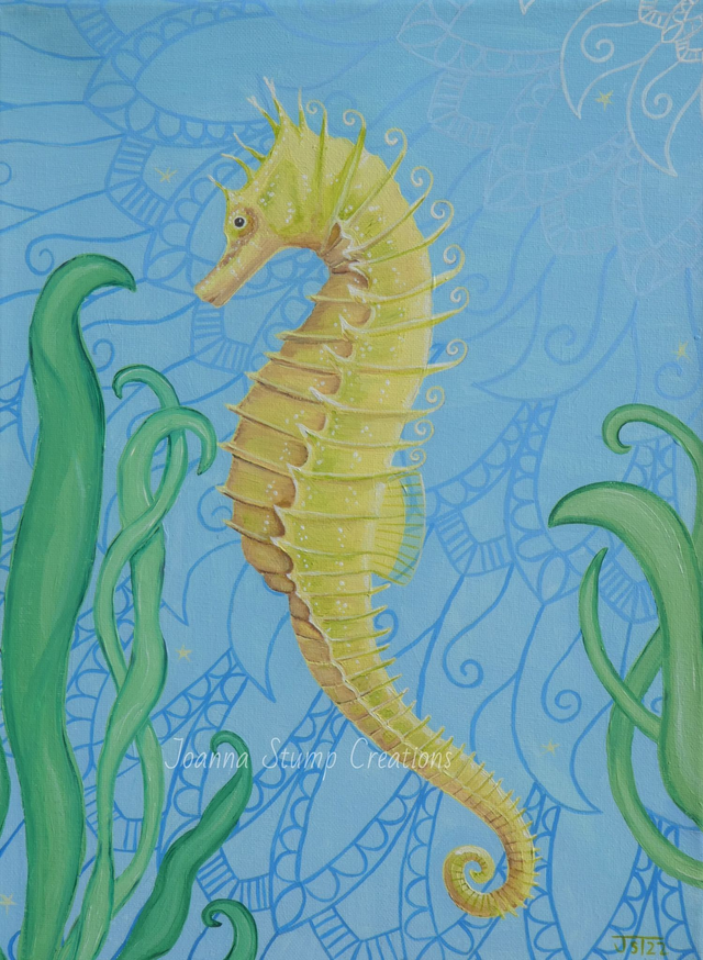 Lovely Original Fine Art Painting, from my "Marine Wonders" collection, "Thoughtfulness" 