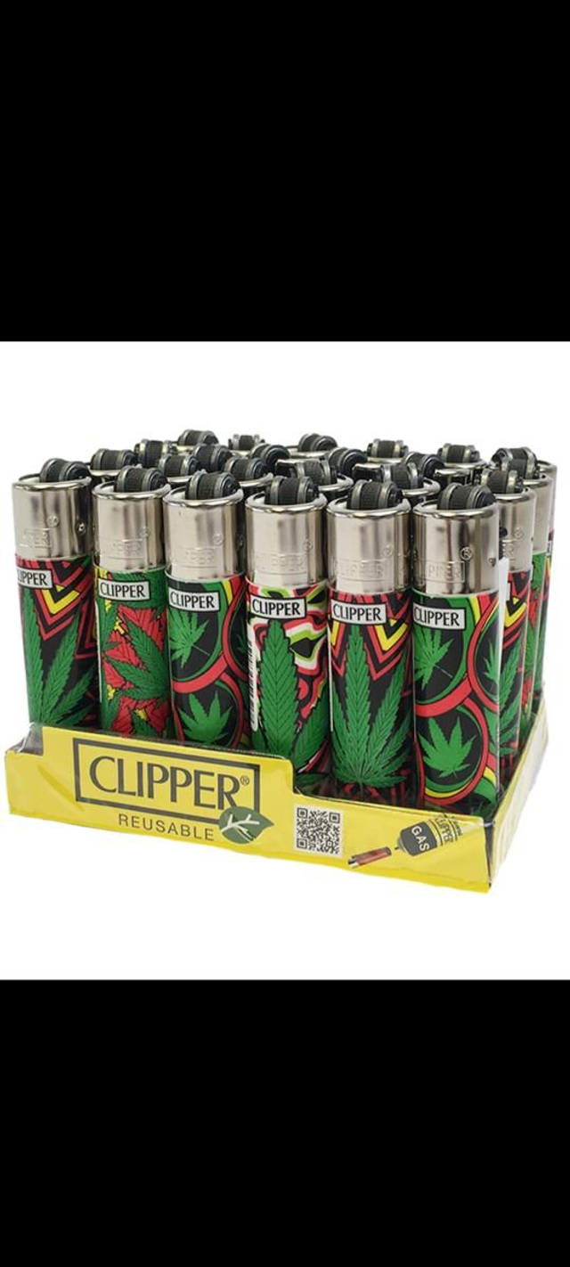 Clipper Mini Lighters Green Leaves

