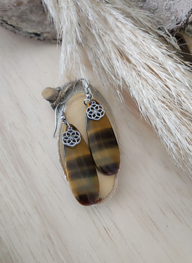 Boucles d'oreilles Oeil de tigre 
