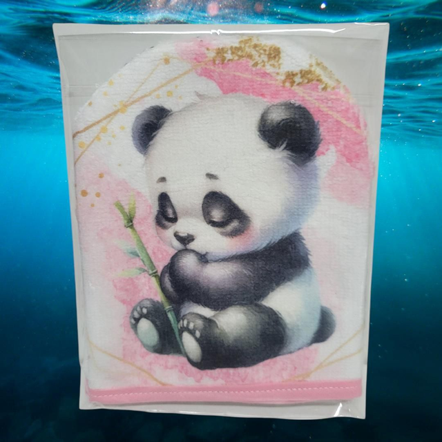 Gant de toilette panda artisanale 
