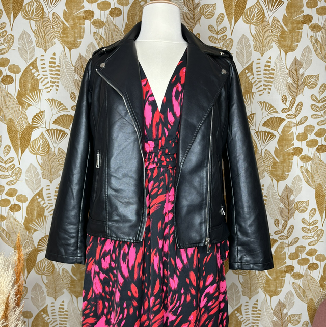 Robe Imprimés Fuchsia Rouge et Noire Justine