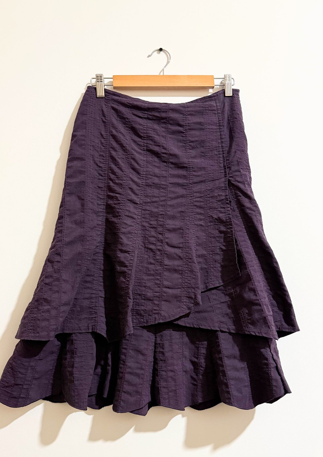 90s Aubergine Layered Midi Skirt - M
