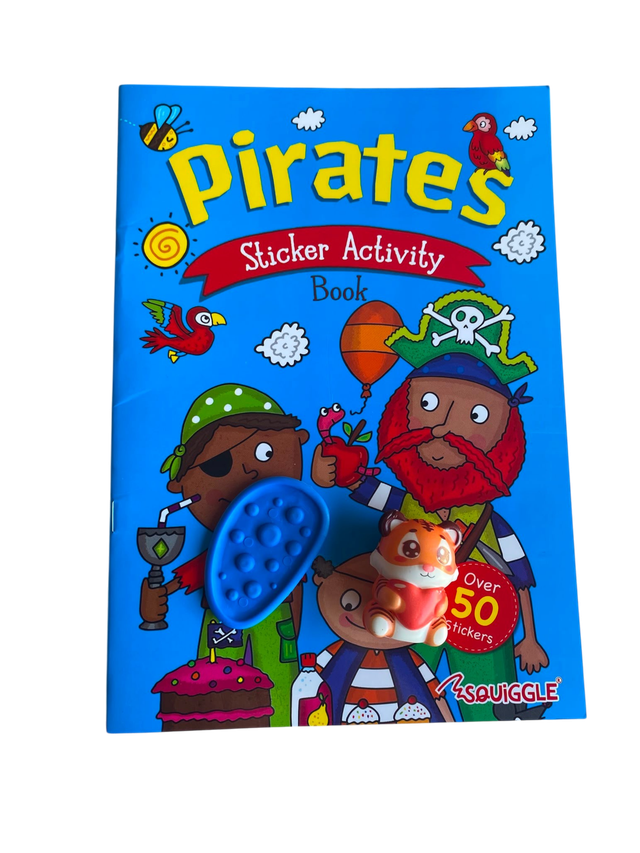 Kids Pirate Activity Set – Sticker Book, Tiger Squishy & Sensory Pop Toy